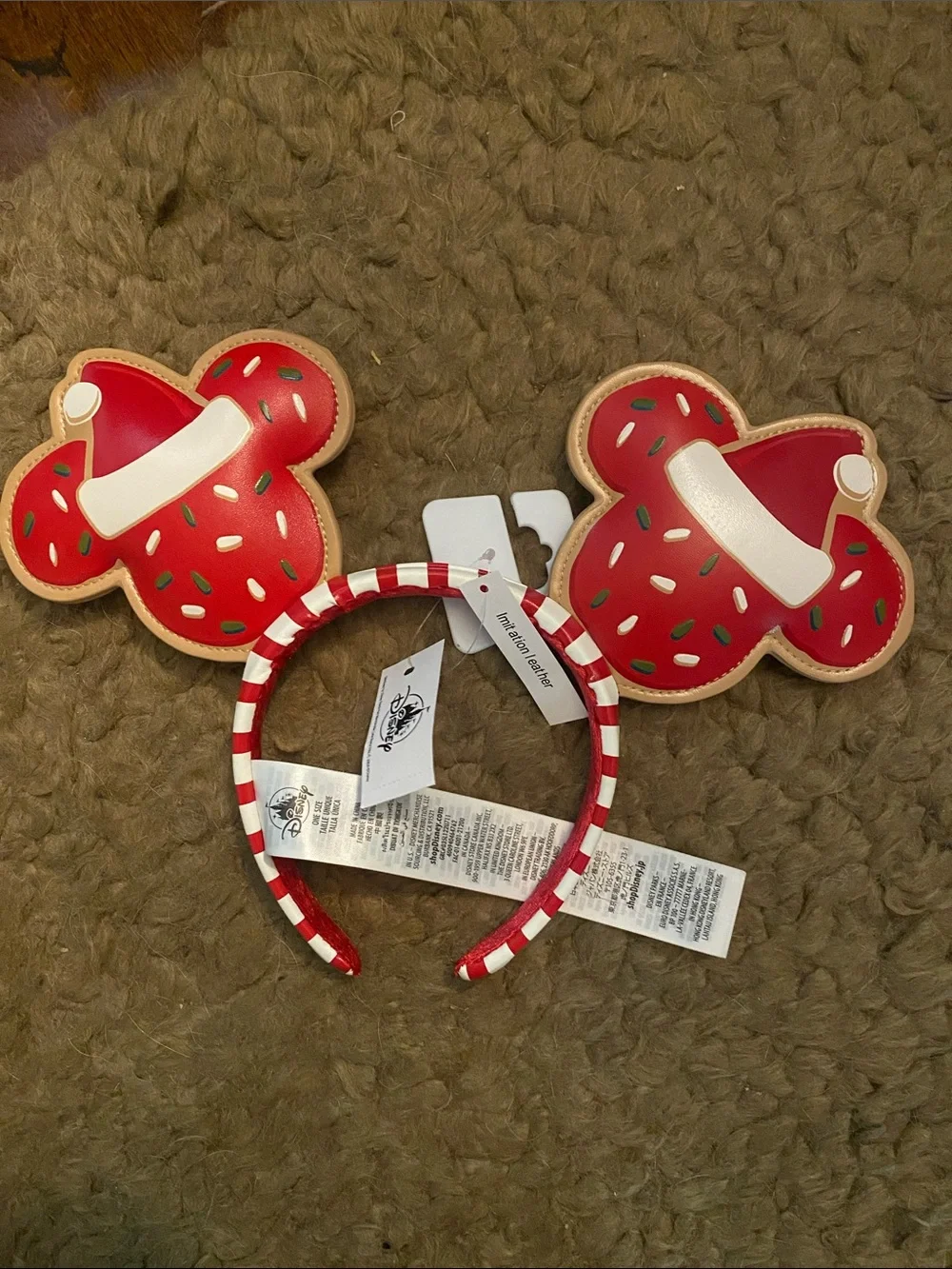 Disney Red, White and Green Holiday Mickey Ear Headband